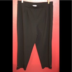 Michael Kors Sz XL Pull-on Slacks in Black; Faux Front Pockets